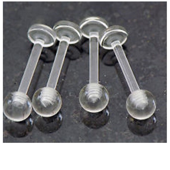 Clear Push Pin Retainer Labret Stud
