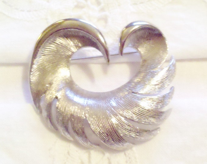 Vintage Brooch Vintage Signed Torino Brooch Silver Tone Tribal or Bird Design Gift for Mom