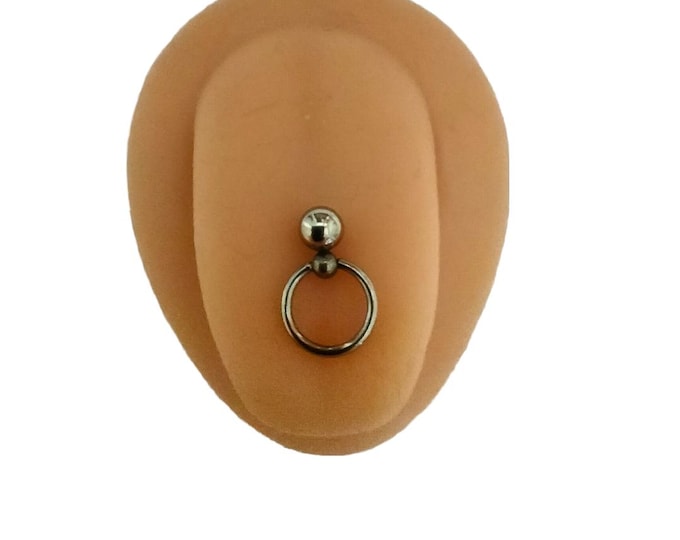 14G Labret Body Jewelry Featuring Spiked and Jeweled Door Knocker Design Chin Body Jewelry