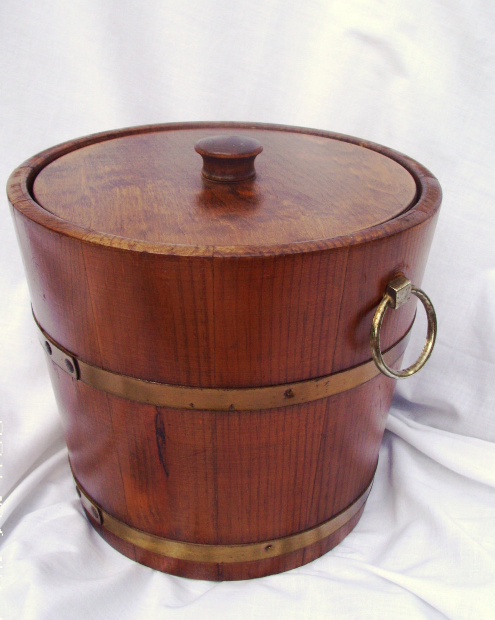 Wooden Ice Bucket with Barrel Design Mid Century Vintage | Etsy