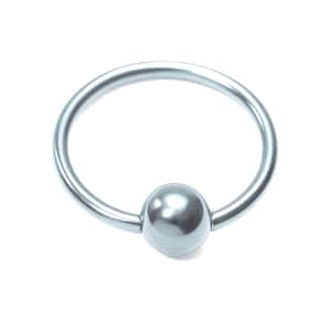 16G Surgical Steel Captive Bead Ring: 4mm Ball, 1/2&quot; Diameter
