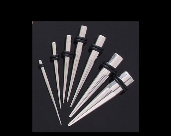 Body Jewelry Piercers Steel Taper and Clear Acrylic Taper Tools for Piercing in Various Gauges