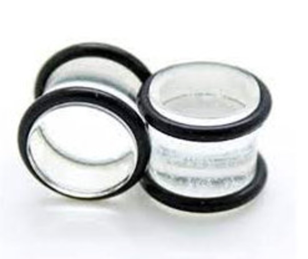 4G Retainer Medical Jewely Ear Plug for Pierced Ears One Half Inch Straight Post Clear Acrylic