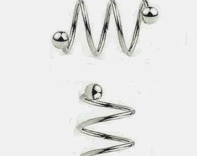 16G Double Loop Twisty Industrial Barbell.  Made from Surgical Steel.  Industrial with Loops for Pierced Ears.  1-1/4" Totally Length.