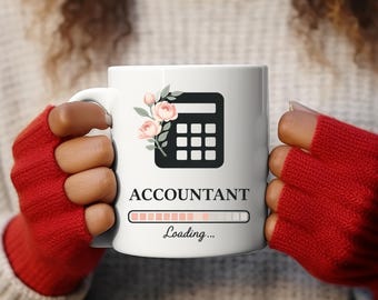 Funny Accountant Mug: Floral Calculator, Office Humor Gift