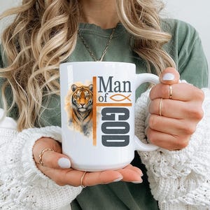 Christian Mug, Black Ceramic, 11oz Scripture Mug For Men