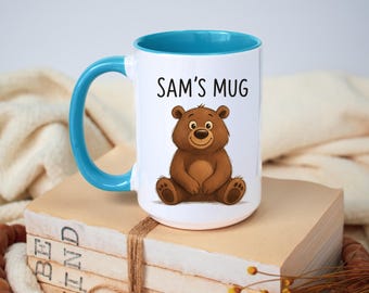 Tazza da caffè personalizzata con orso, nome personalizzato, regalo per gli amanti degli animali domestici