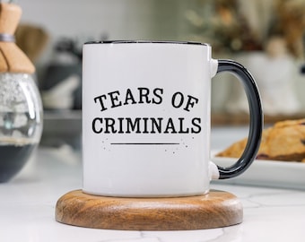 Tazza divertente della polizia, Tazza "Lacrime dei criminali", Regalo per le forze dell'ordine