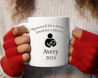 Custom Memorial Mug, baby loss keepsake, pastel ceramic
