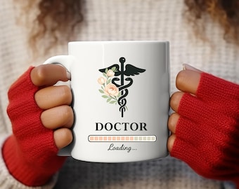 Doctor Loading Mug, Floral Medical Symbol - Gift for Healthcare Workers