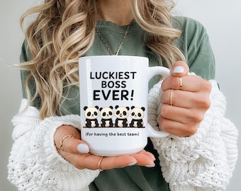 Luckiest Boss Ever Panda Mug – Appreciation Gift for Manager, Supervisor, Leader