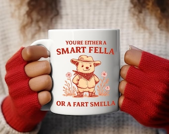 Funny Bear Illustration Mug: Sarcastic Humor Coffee Cup, Rustic Design