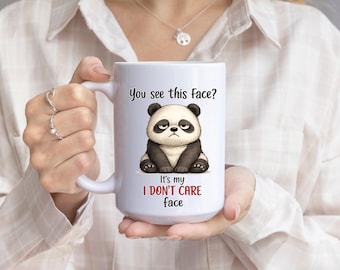 Funny Panda Coffee Mug - Sarcastic I Don't Care Face