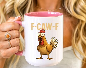 Farm Animal Mug, white ceramic 11oz, barnyard joke