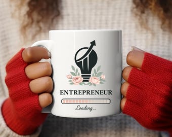Entrepreneur Mug, White Ceramic Desk Coffee Mug, 11oz