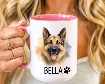 Tazza da caffè personalizzata con ritratto di pastore tedesco