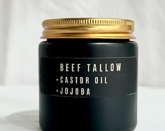 Suif fouetté de boeuf XL (100 - 800 g) : lotion de suif nourri à l'herbe avec huile de ricin