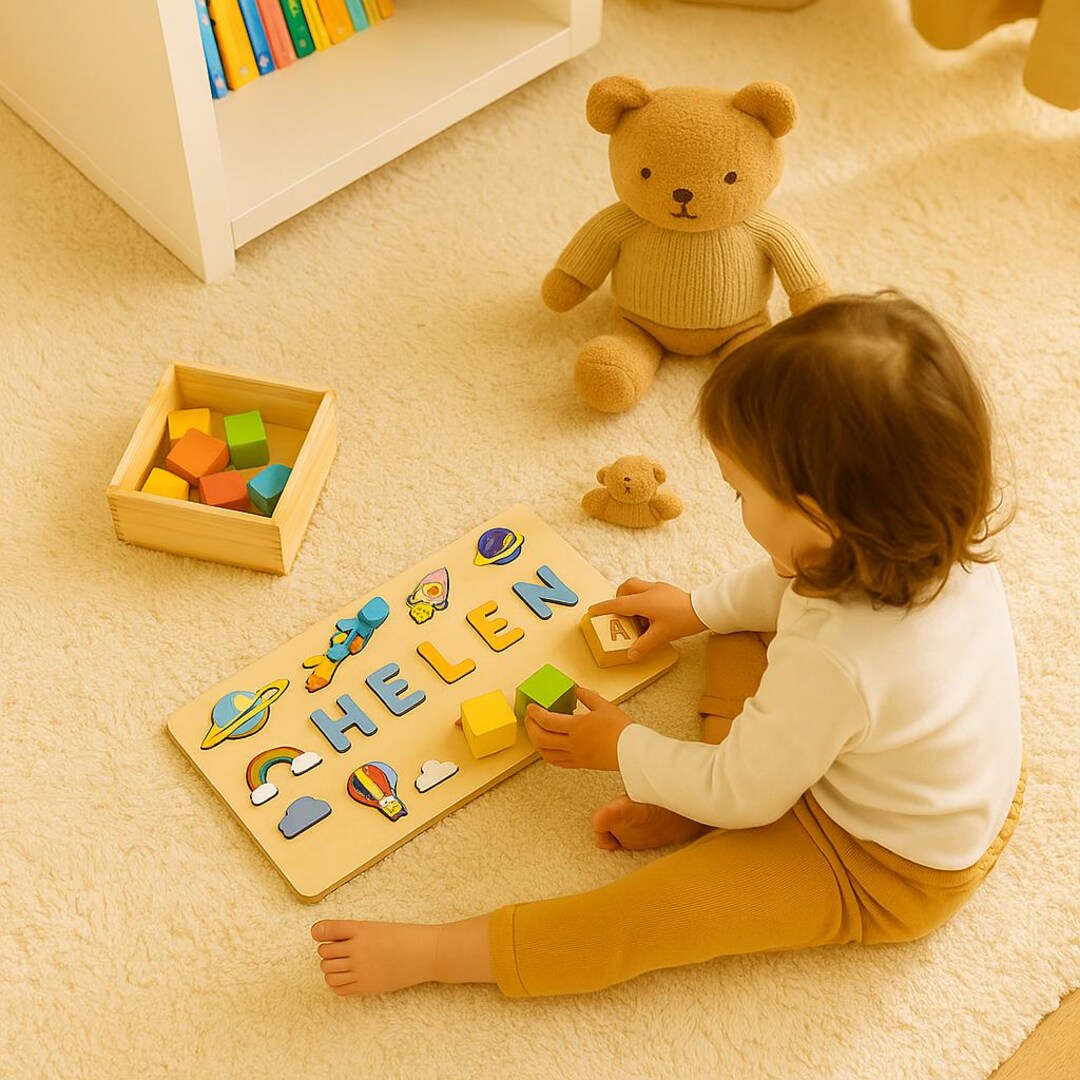 Custom Name Puzzle for Kids | Personalized Wooden Name Board | Birthday ...