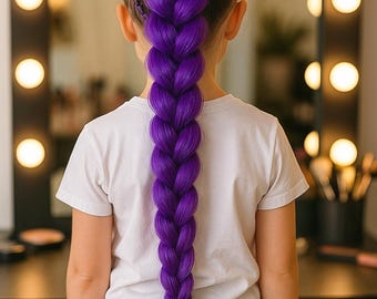 KPOP Demon Hunters Rumi Purple Braid Wig – Long High-Temp Fiber Cosplay Hairpiece