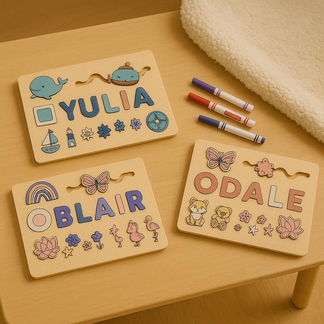 Custom Name Puzzle for Kids | Personalized Wooden Name Board | Birthday ...