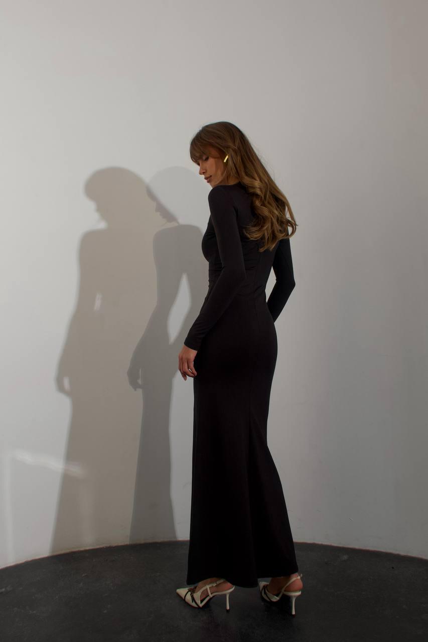 long black bodycon dress Women's Sleeve Midi Ruched Size Small Strapless Cutout Bodycon Maxi Dress