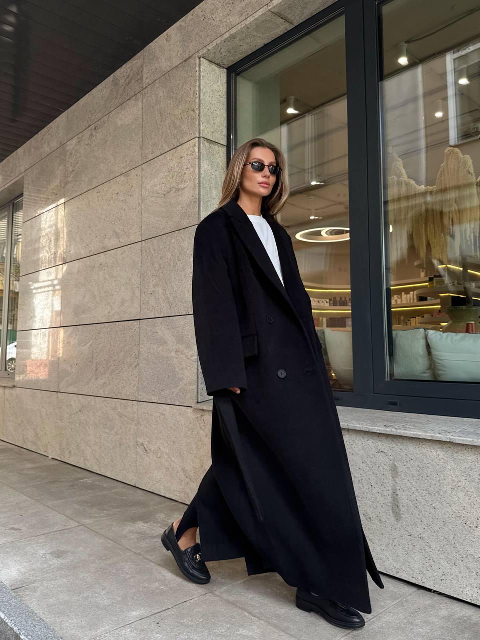 Ivory Wool Coat – Long Oversized Winter Trench, Structured Maxi