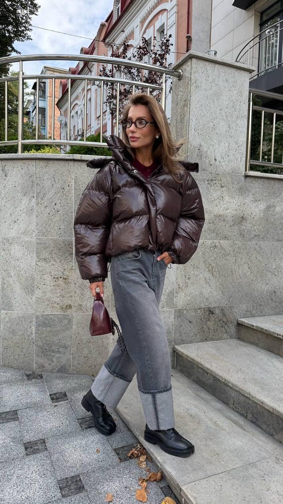 Cropped Puffer Jacket Irish, Eco Down One Size, Lightweight Warm