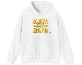 Sleigh My Name Pom Pom hoodie | Christmas pun sweatshirt