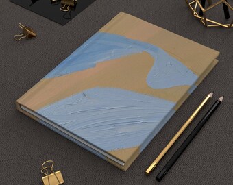Série Florença nº 4 | Caderno de capa dura com pinceladas abstratas em azul | Acabamento fosco