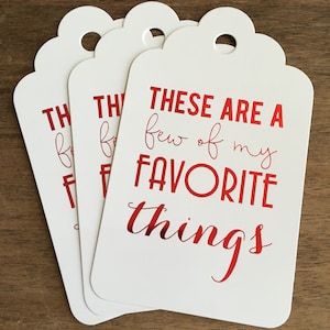 Fiesta de cosas favoritas, CONJUNTO DE 5 ETIQUETAS - fiesta navideña, intercambio de regalos, regalo de anfitriona, regalo para ella, regalo de despedida de soltera, etiqueta de regalo