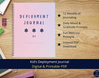 Military Kids Deployment Journal: heldenpagina's, prompts (digitale en afdrukbare pdf)