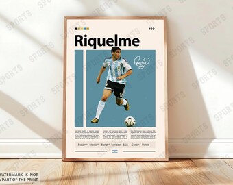 Riquelme Poster, Football Poster, Sports Poster, Soccer Fans, Argentina Wall Art, Sports Bedroom Posters