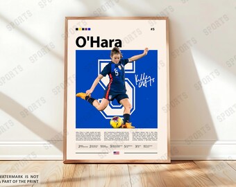 Kelley O'Hara Poster, Women’s Soccer, Sports Poster, Football Player Poster, Soccer Wall Art, Sports Bedroom Posters