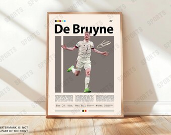 Kevin De Bruyne Poster, Soccer Gifts, Sports Poster, Soccer Player Poster, Soccer Wall Art, Sports Bedroom Posters