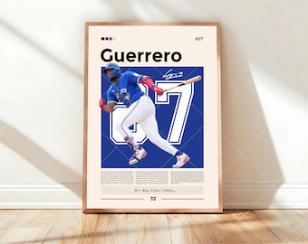 Póster de Vladimir Guerrero Jr., decoración de jugador de béisbol, regalo para un fan de Toronto, dormitorio deportivo
