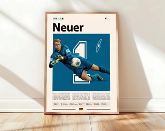 Neuer Poster, Fußball Geschenke, Sport Poster, Fußballspieler Poster, Fußball Wandkunst, Sport Schlafzimmer Poster