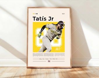 Póster de Fernando Tatis Jr., arte mural de los Padres de San Diego, impresión de la MLB, decoración de béisbol, regalo para fanáticos de los Padres, dormitorio deportivo, obra de arte para la cueva del hombre