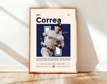 Poster Carlos Correa, impression jumeaux du Minnesota, art mural MLB, déco joueur de baseball, cadeau fan de jumeaux, chambre sport, impression homme des cavernes