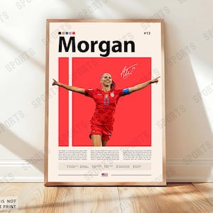 Alex Morgan Poster, Soccer Gifts, Sports Poster, Football Player Poster, Soccer Wall Art, Sports Bedroom Posters, Gift For Her