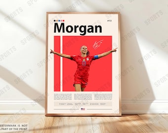 Alex Morgan Poster, Soccer Gifts, Sports Poster, Football Player Poster, Soccer Wall Art, Sports Bedroom Posters, Gift For Her