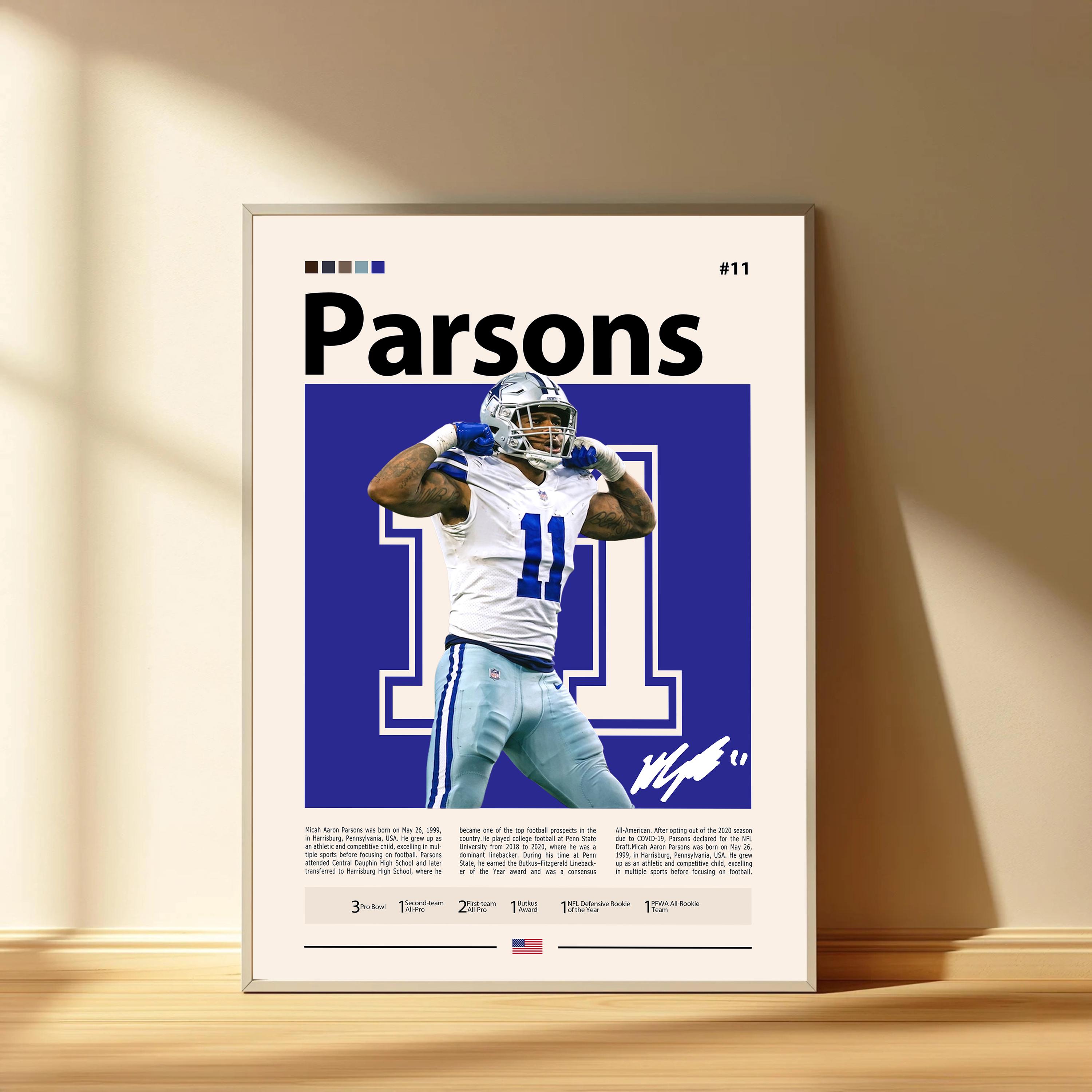 Discover Parsons Poster, Dallas Cowboys Print, football Poster, Sports Poster, football Fans, Football Poster, football Wall Art, Sports Bedroom Posters
