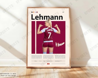 Alisha Lehmann Poster, Sports Poster, Football Poster, Soccer Art, Sports Bedroom Posters