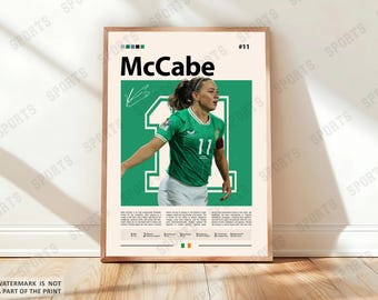 Katie McCabe Poster, Sports Poster, Football Poster, Soccer Wall Art, Sports Bedroom Posters