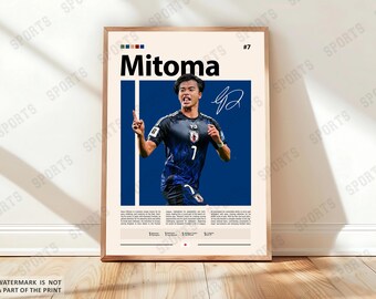 Kaoru Mitoma Poster, Soccer Gifts, Sports Poster, Football Player Poster, Soccer Wall Art, Sports Bedroom Posters