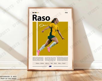 Hayley Raso Poster, Football Poster, Sports Poster, Soccer Fans, Women’s World Cup Wall Art, Sports Bedroom Posters