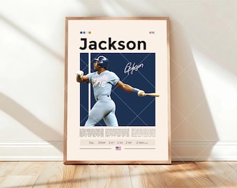 Bo Jackson Poster, LA Poster, Baseball Prints, Sports Poster, Baseball Player Gift, Baseball Wall Art, Sports Bedroom Posters
