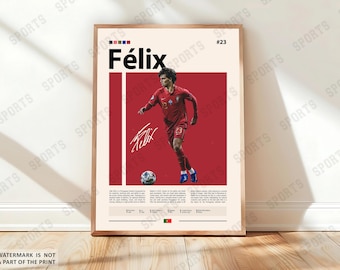 João Félix Poster, Portugal Football Print, Sports Poster, Football Poster, Soccer Wall Art, Sports Bedroom Posters