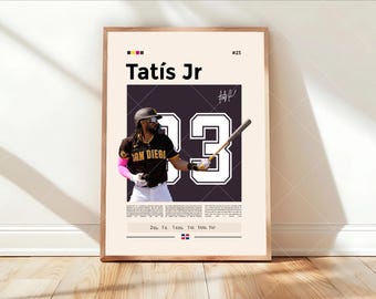 Póster de Fernando Tatis Jr., arte mural de los Padres de San Diego, impresión de la MLB, decoración de béisbol, regalo para fanáticos de los Padres, dormitorio deportivo, obra de arte para la cueva del hombre