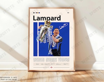 Frank Lampard Poster, Soccer Gifts, Sports Poster, Football Player Poster, Soccer Wall Art, Sports Bedroom Posters, Gift For Him