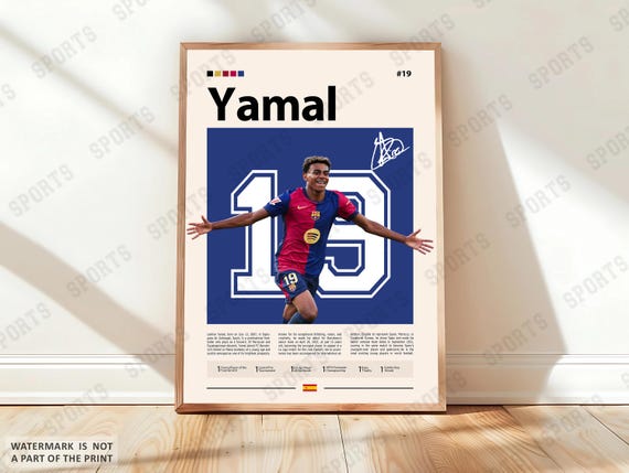 Lamine Yamal Poster, Spanish Footballer, Soccer Gifts, Sports Poster, Football Player Poster, Soccer Wall Art, Sports Bedroom Posters